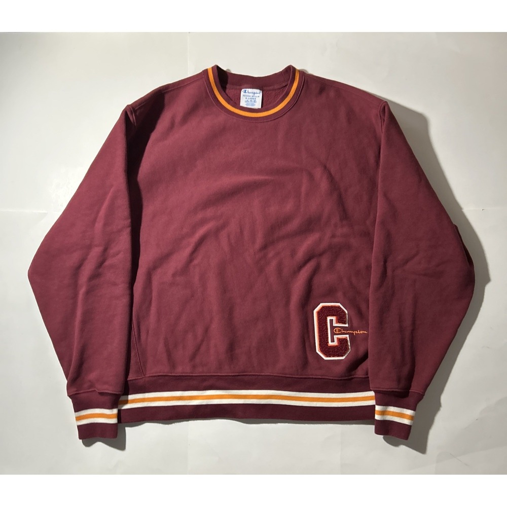 Champion Reverse Weave Sweatshirt Long Sleeve Crewneck Crimson Red - Mens XL